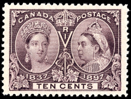 *        57 Var (Canada Specialized 57i) (131 Var) 1897 10¢ Purple Q Victoria Jubilee^, VARIETY - Major... - Nuevos