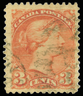 O        37d (79a) 1870 3¢ Indian Red Small Queen^, Ottawa Printing, VARIETY - Perf 12½, Exceptionally... - Oblitérés