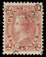 O        20a (44) 1864 2¢ Rose-red Q Victoria^, Perf 12, Rich Fresh Color, Exceptional Centering, Light Cds, A... - Oblitérés
