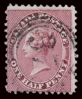 O        11 (25) 1858 ½d Deep Rose Q Victoria^ On Machine-made Medium To Thick Wove Paper, Perf 11¾,... - Usados