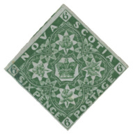 *        5 (6) 1857 6d Deep Green Heraldic Flowers^ On Bluish Paper, Imperf, Four Margins (showing Portion Of... - Neufs