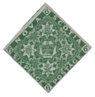 *        5 (6) 1857 6d Deep Green Heraldic Flowers^ On Bluish Paper, Imperf, Four Margins (showing Portion Of... - Ongebruikt