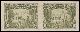 *        100a (113a Var) 1911 9¢ Olive-green Logging Camp^, VARIETY - Imperf Pair, Large Marginal Horizontal... - 1908-1947