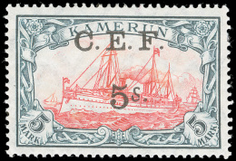 *        65 Var Footnoted (B13b) 1915 5' On 5m Yacht^ Overprinted "C.E.F.", ERROR - "S" Broken At Top, Rare As Only... - Autres & Non Classés
