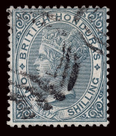 O        17 (22) 1887 1' Grey Q Victoria^, Wmkd CA, Perf 14, Only 1400 Printed, Bar Oval Cancel, Fine Scott Retail... - Honduras