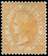 *        13-17, 14b (17-22) 1882-87 1d-1'  Q Victoria^, Wmkd CA, Perf 14, Cplt (6) With All Listed Shades, Only... - Honduras