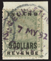 /\       128 (189) 1888 $5 Green Seal Of The Colony^ Overprinted "INLAND REVENUE" And Surcharged, Wmkd CA, Perf 14,... - Guyane Britannique (...-1966)