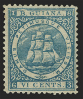 *        64c (71) 1863 6¢ Deep Blue Seal Of The Colony^, Medium Paper, Perf 12½-13, OG, LH, XF... - Guayana Británica (...-1966)