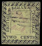 O        38 Var (119 Var) 1862 2¢ Black Type-set On Yellow^, Sc Type A6 (SG Type 10), With Manuscript... - Guyane Britannique (...-1966)
