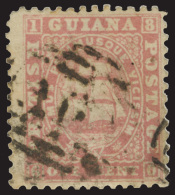 O        18 (29) 1860-63 1¢ Pale Rose Seal Of The Colony^, Thick Paper, Perf 12, F-VF Scott Retail... - Britisch-Guayana (...-1966)