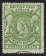 O        108 (98) 1897-1903 20R Pale Green Q Victoria^ And Large Lions, Wmkd CC, Perf 14, Rarely Seen Used, Lightly... - África Oriental Británica