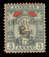 *        99 (90) 1897 2½ On 3a Grey And Red Sultan Of Zanzibar Surcharged SG Type 13 (Sc Type B) And... - Afrique Orientale Britannique