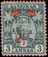 *        98 Var Footnoted (89 Var) 1897 2½ On 3a Grey And Red Sultan Seyyid Hamed-bin-Thwain Of Zanzibar^... - Brits Oost-Afrika