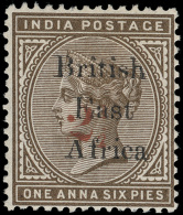 *        59 Var Footnoted (64 Var Footnoted) 1895 2½ On 1½a Sepia Q Victoria, Brown-red Surcharge^... - Brits Oost-Afrika