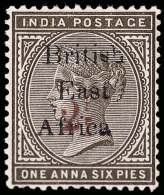 *        59 Var (64 Var Footnoted) 1895 2½ On 1½a Sepia Q Victoria Of India^ Overprinted And... - Afrique Orientale Britannique