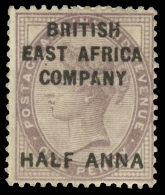 *        1 (1) 1890 ½a On 1d Deep Purple Q Victoria^ Of Great Britain, Surcharged And Overprinted "BRITISH... - Afrique Orientale Britannique