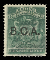 O        13 (13) 1891 10' Deep Green Rhodesia Coat Of Arms Overprinted "B.C.A."^ SG Type 1, Perf 14, 14½,... - Autres & Non Classés