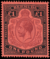 *        40-54 (44-55) 1910-25 ¼d-£1 Caravel And K George V^ Keyplates, Wmkd MCA, Perf 14, Cplt (15),... - Bermudes