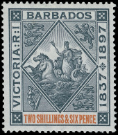 *        81-89 (116-24) 1897 1f-2'6 Q Victoria Diamond Jubilee Issue^, Wmkd CC, Perf 14, Cplt (9), OG, HR, VF Scott... - Barbados (...-1966)