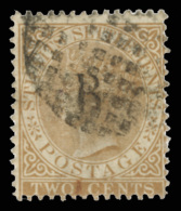 O        1 (2) 1882 2¢ Brown Q Victoria^ Of Straits Settlements With "B" Overprint SG Type 1, Wmkd CC, Used,... - Thaïlande