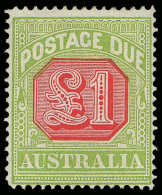*        J49a (D87) 1921 £1 Scarlet And Pale Yellow-green Postage Due^, Wmkd Multiple Large Crown Over... - Port Dû (Taxe)