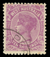 O        87a (127a) 1910 10' Bright Purple Q Victoria^, Wmkd V Over Crown, Perf 12x12½, Extremely Rare Used... - Oblitérés