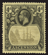 *        15 Var (15c) 1924 4d Grey-black And Black On Yellow K George V^ Badge Of St. Helena, Wmkd Script CA, Perf... - Ascension