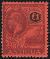 *        64 (61) 1922 £1 Purple And Black On Red St John's Harbor^, Wmkd MCA, Perf 14, OG, LH, F-VF Scott... - Autres & Non Classés