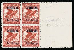 */[+]    6d, 6a (7ba, 7b) 1903 1' Orange-red New Zealand Kea And Kaka^ Overprinted, ERROR - "Tiringi" Without Stop... - Aitutaki