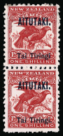 *        6c, 6 (7a, 7) 1903 1' Bright Red New Zealand Kea And Kaka^ Overprinted, ERROR - "Tiringi" Without Stop (R... - Aitutaki