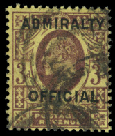O        O83 (O112) 1903 3d Dull Purple On Orange-yellow K Edward VII ADMIRALTY OFFICIAL^, Wmkd Imperial Crown,... - Oficiales