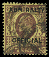 O        O83 (O112) 1903 3d Dull Purple On Orange-yellow K Edward VII ADMIRALTY OFFICIAL^, Wmkd Imperial Crown,... - Dienstzegels