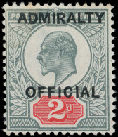 **       O75 (O104) 1903 2d Yellowish Green And Carmine-red K Edward VII ADMIRALTY OFFICIAL^, Wmkd Imperial Crown,... - Oficiales