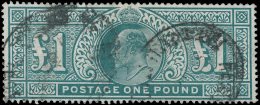 O        142 (266) 1902 £1 Dull Blue-green K Edward VII^, De La Rue Printing, Wmkd Three Imperial Crowns,... - Gebruikt