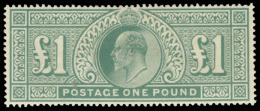 *        142 (266) 1902 £1 Dull Blue-green K Edward VII^, De La Rue Printing, Wmkd Three Imperial Crowns,... - Neufs