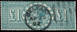 O        124 (212) 1891 £1 Green Q Victoria^, Wmkd Three Crowns, Perf 14, With A Lovely, Centered, "Belfast"... - Oblitérés