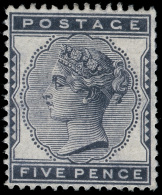 *        85 (169) 1881 5d Indigo Q Victoria,^ Wmkd Imperial Crown, Perf 14, Well Centered OG,LH, VF Scott Retail... - Neufs