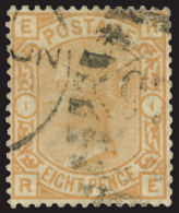 O        73 (156) 1876 8d Orange Q Victoria^, Plate 1, Wmkd Large Garter, Well Centered, Used, VF-S Scott Retail... - Gebruikt