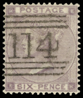 O        39 (84) 1862 6d Lilac Q Victoria^ With Hairlines, Plate 4, Wmkd Emblems, Perfectly Centered, Numeral "114"... - Oblitérés