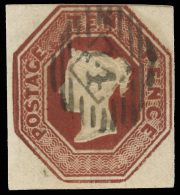 O        6 (57) 1848 10d Brown Q Victoria^ Embossed, Unwmkd, Imperf, Full Margins Three Sides (just Touching At... - Oblitérés