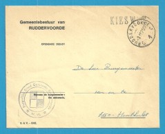 Brief "Gemeentebestuur" (Administration Communale) Stempel RUDDERVOORDE, Met Stempel KIESWET - Franquicia