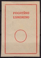 Misdirected - Wrong Direction / Postal LABEL VIGNETTE - 1960´s Slovenia Yugoslavia -  Not Used / No Gum - Officials