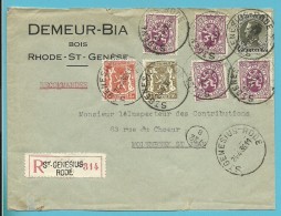 284+401+419+420 Op Brief Aangetekend Met Stempel ST-GENESIUS-RODE - 1934-1935 Leopold III