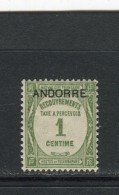 ANDORRE - Y&T Taxe N° 9* - Recouvrement - Ongebruikt