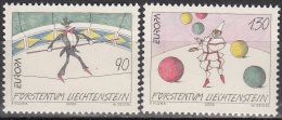 Liechtenstein 2002 Michel 1283 - 1284 Neuf ** Cote (2009) 5.00 € Europa CEPT Le Cirque - Unused Stamps