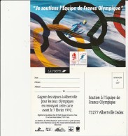 CARTE DE SOUTIEN JEUX OLYMPIQUES -ALTBERVILLE -1992 - Giochi Olimpici