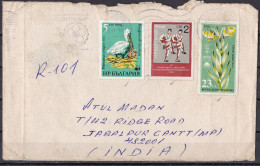 BULGARIA, 1985, Registered Letter With Pictoral Cancellation With 3 Thematic Stamps From VARNA  To Jabalpur, Indie - Airmail