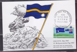 = Carte Postale Nauru 12ème U.P.U. Day 1981 La Poste Sans Frontières Nauru 9.10.81 The Post Has No Frontiers - UPU (Union Postale Universelle)