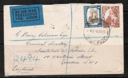 SOUTH AFRICA   1935 REGISTERED AIRMAIL COVER To LONDON (5/FEB/35) - Storia Postale