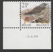 Belgique COB 2792 ** (MNH) - Date : -5.XI.98 - Planche 2 - Coins Datés